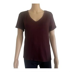 American Eagle casual thigh knit cardigan burgundish brown M minimalist